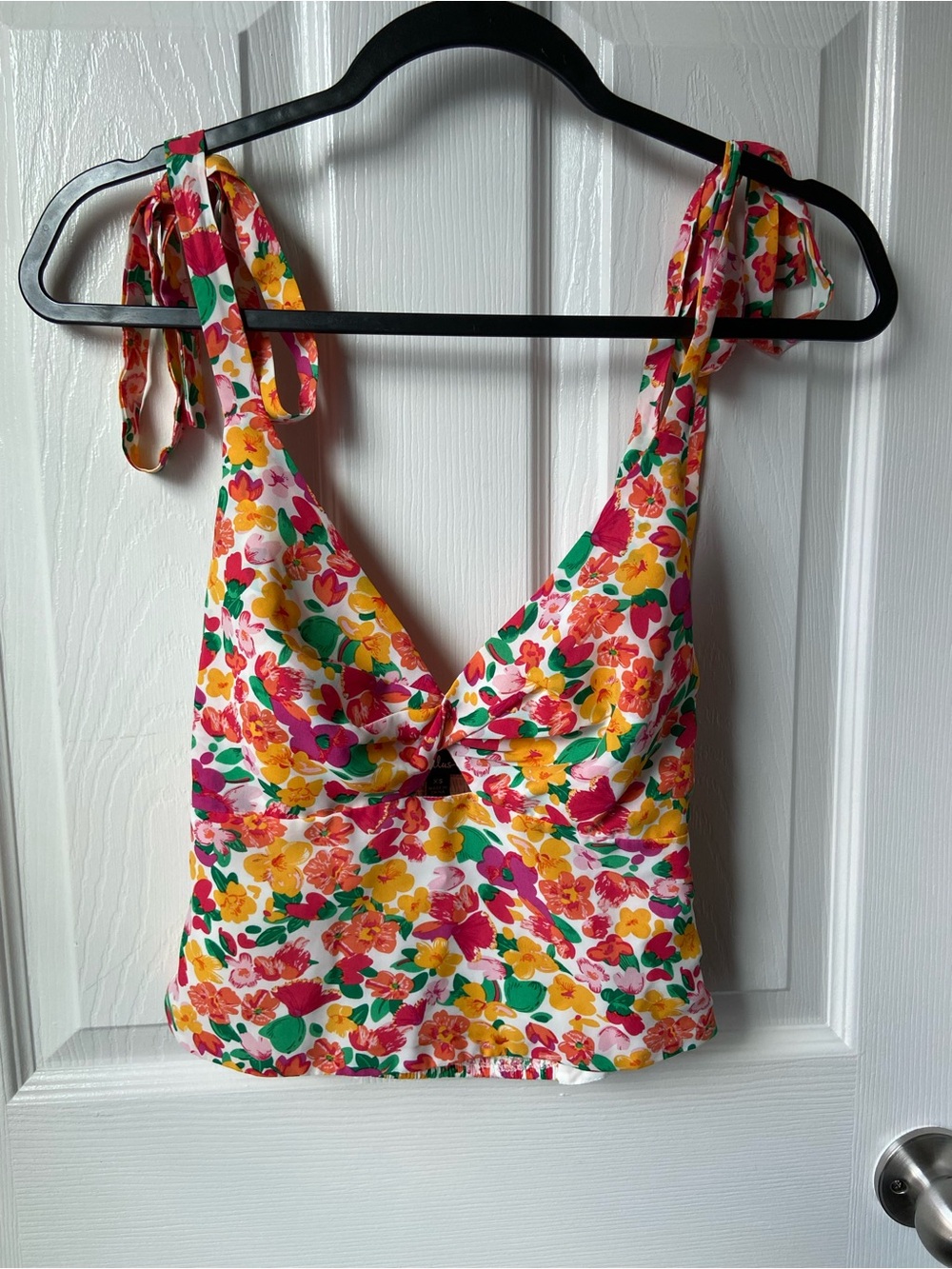 Lulus Floral Tie-Shoulder V-Neck Tank Top